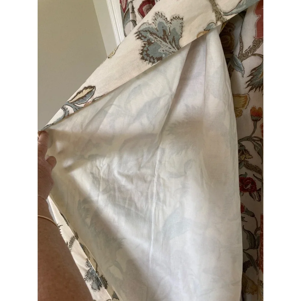 Pottery Barn Cynthia Palampore‎ Print Linen Cotton Lined Curtain Panels 5-50x96